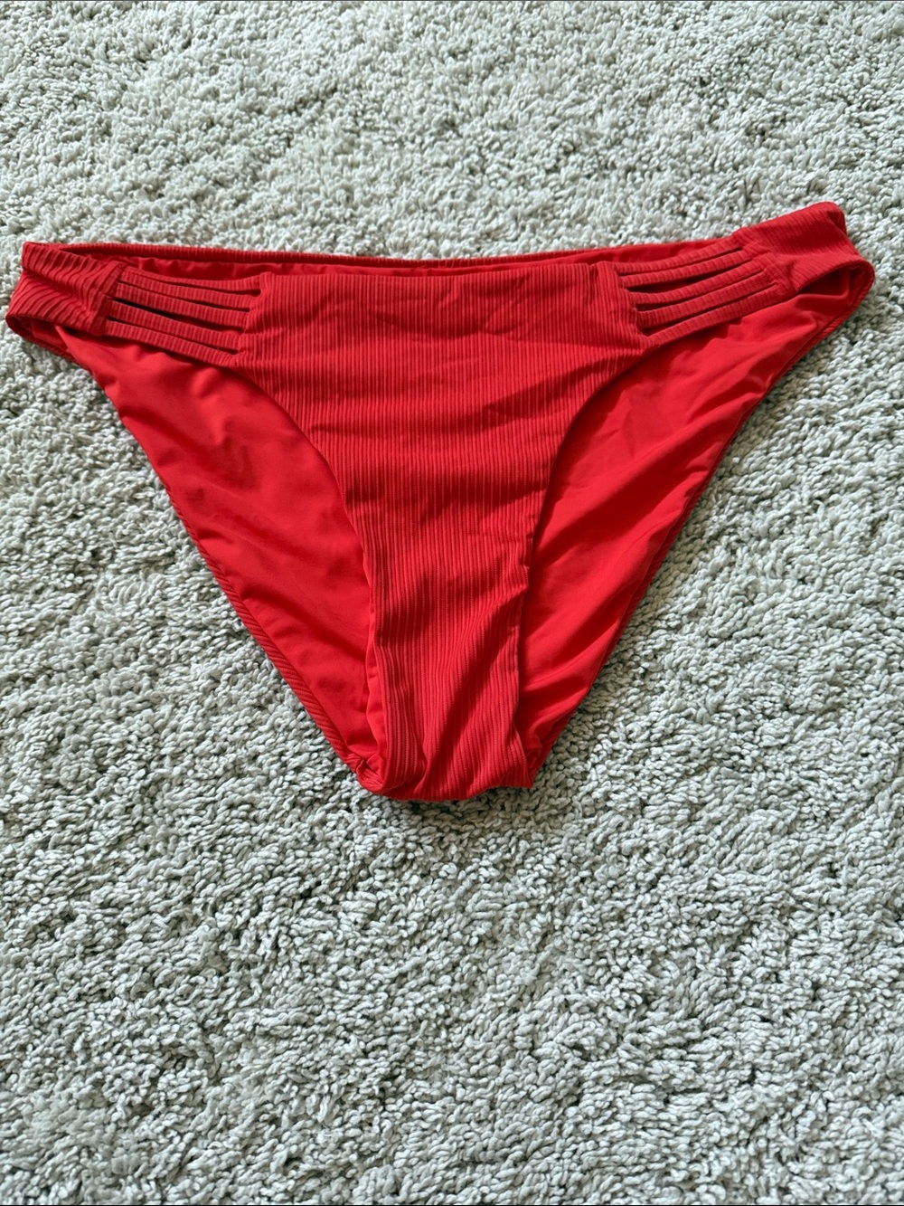 Orange Women's Ribbed Bikini Bottom